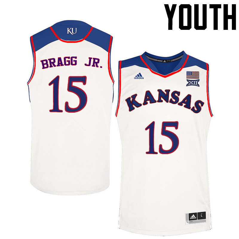 Youth Kansas Jayhawks #15 Carlton Bragg Jr. College Basketball Jerseys Sale-White - Click Image to Close